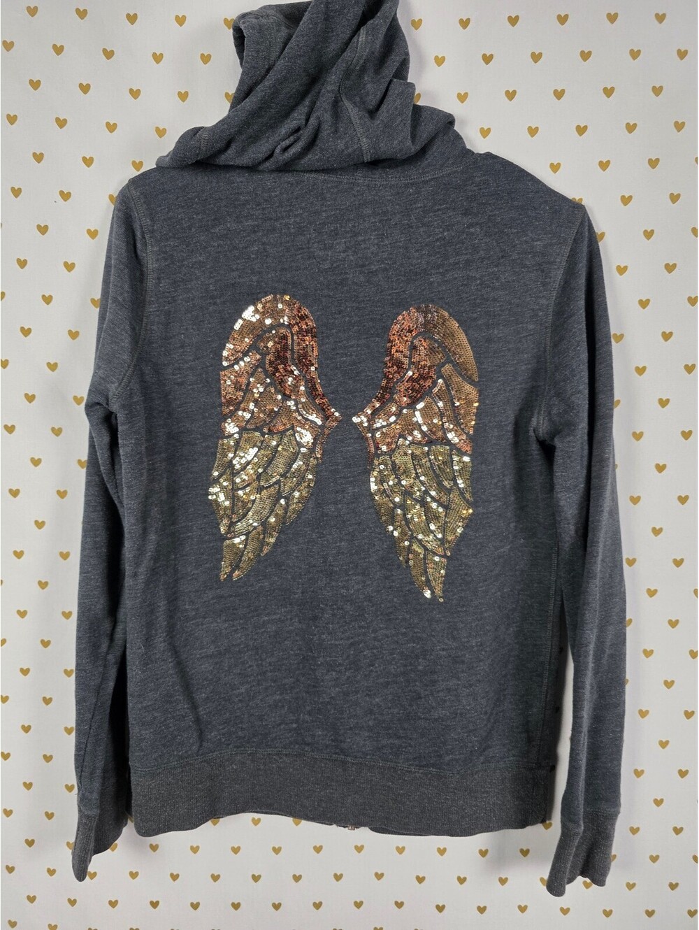 Victorias Secret Angels gradient bling sequined wings full zip Hoodie jacket Sm